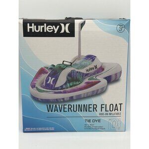 Hurley Waverunner Float Tie Dye Ride-On Inflatable 46"x30.5" Durable PVC With Re